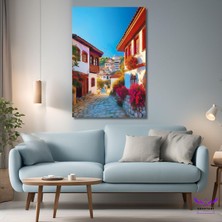 Abart Art Tekli Dikey Kanvas Salon Tablosu Izmir Şirince Evleri