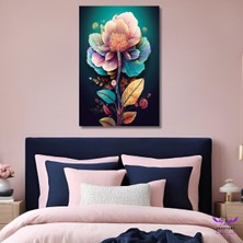 Abart Art Tekli Dikey Kanvas Şık Duvar Tablosu Canlı Renkli Çiçek