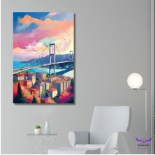 Abart Art Tekli Dikey Kanvas Şık Salon Tablosu Istanbul Boğaz Köprüsü Tasarımı