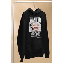 Fuddy Moda One Piece Monkey D. Luffy Baskılı Kapüşonlu Sweatshirt, Unisex Oversize Anime Baskılı Hoodie