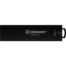 Kingston Ironkey 256GB D500S Fıps 140-3 IKD500S-256GB Donanım Şifrelemeli USB Flash Sürücü