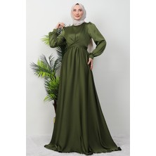 Giza Store Çapraz Kuşaklı Abiye Açık Haki