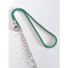 Keskin Gümüş Gümüş Yeşil Su Yolu Tenis Tasarım Kadın Bileklik Bilezik Sevgililer Günü Hediye