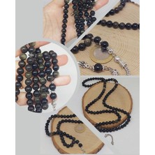 Golden & Siyah Obsidyen Taşı 99LUK Tesbih 8mm (1250)