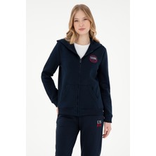 U.S. Polo Assn. Kadın Lacivert Şardonlu Kapüşonlu Sweatshirt 50296338-VR033