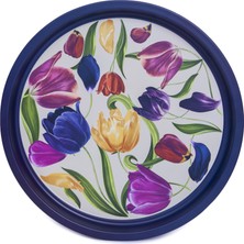 Sarkap Home Lale Desenli Metal Tepsi