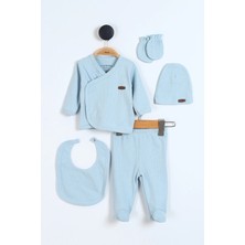 Yeni Düz Desenli Erkek Bebek Hastane Çıkışı Bebek Kıyafetleri Yenidoğan Hastane Çıkış Seti 5 Li