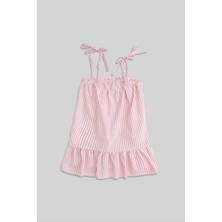 Minojoy Watts Pembe Çizgili Kız Çocuk Elbise