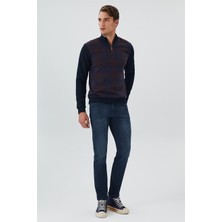Lee Cooper Barn Lacivert-Bordo Erkek Dik Yaka Sweatshırt