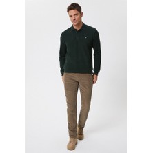 Lee Cooper Newblend Erkek Polo Yaka Sweatshirt Yeşil