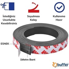 Sylar Yapışkanlı Şerit Mıknatıs Magnet Kes Kullan Güçlü Sağlam Rulo Çıkarılması Kolay Siyah 2 cm   x  1 mt