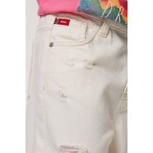 Lee Cooper Lastikli Bel Beyaz Kız Çocuk Denim Pantolon 232 Lcg 121003 Maldives White Jean