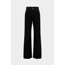 High Waist Wed Leg Kar Yıkama Geniş Paça Dikişsiz Jean