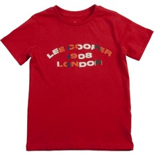 Lee Cooper Astin Erkek Çocuk %100 Pamuk O Yaka T-Shirt Kırmızı