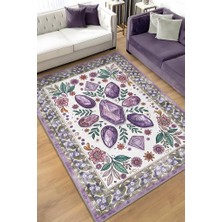 Homshtag Ametist Taşı Halısı Mor Renkli Enerji Taşı Figürlü Halı Spiritüel Temalı Modern Halı