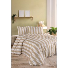Breeze Beige %100 Pamuk Çift Kişilik Nevresim Seti