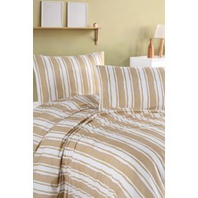 Breeze Beige %100 Pamuk Çift Kişilik Nevresim Seti