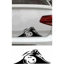 Bagajdan Bakan Snoopy Sticker Araba Oto Motosiklet Karavan Etiket 02114