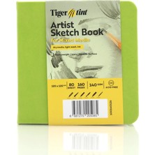 Tigertint Sert Kapak Eskiz Defteri 140 G 12X12 cm 80 Yaprak Fıstık Yeşili 100140128