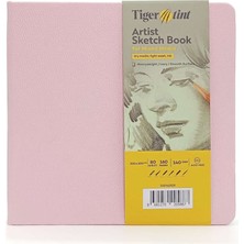 Tigertint Sert Kapak Eskiz Defteri 140 G 20X20 cm 80 Yaprak Şeker Pembe 100140529