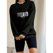 Defy Moda Kadın Uzun Kollu Bisiklet Yaka Desenli Viskon Iki Iplik Bluz