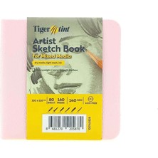 Tigertint Sert Kapak Eskiz Defteri 140 G 12X12 cm 80 Yaprak Şeker Pembe 100140528