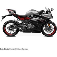 Cfmoto 250SR Orta Şase Kırmızı Duman Parçalı Kaplama Stıcker Etiket Modeli