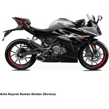 Cfmoto 250SR Arka Kuyruk Kırmızı Duman Parçalı Kaplama Stıcker Etiket Modeli