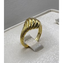 By Nur Takı Gold Burgu Model Ayarlanabilir Yüzük