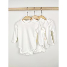 Omy 3'lü %100 Pamuk Uzun Kollu Bebek Body Pamuklu Unisex Kız Erkek Bebek Body Zıbın