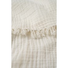 Cocoon %100 Pamuk 4 Katlı Müslin Koltuk Şalı Ekru 130x170