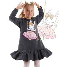 Denokids Simli Tavşan Kız Çocuk Elbise