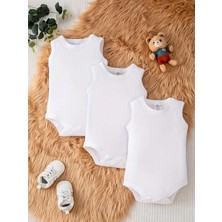 Omy 3'lü Basic Bisiklet Yaka Çıtçıtlı Body Zıbın Atlet Yenidoğan Çıkışı Kız Erkek Bebek&çocuk