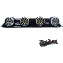 Space Offroad sis lambası yuvarlak siyah 12x4 led 12-24v set /LASS243