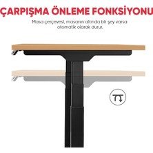 Tischkönig Updo Plus Çift Motorlu Elektrikli Yükseklik Ayarlı Masa - 25MM Tabla - Siyah Ayak
