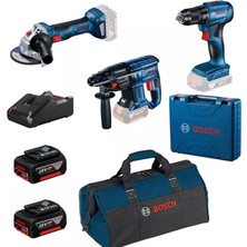 Bosch Professional Gsr 185-LI + Gws 180-LI + Gbh 180-LI 2X4.0AH Akülü Kombo Kit - 0615990N1Y