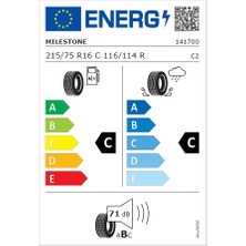 Milestone 215/75 R16C Tl 116/114R 10PR Vanmile Oto Yaz Lastiği (Üretim Yılı : 2025)