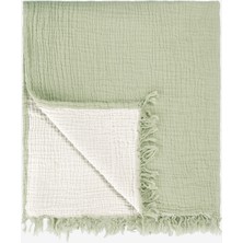Cocoon %100 Pamuk 4 Kat Müslin Koltuk Şalı Mint Yeşili / Açık Yeşil 130x170