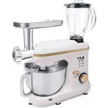 Yui M120 Multi-Fonksiyonel 3'ü Bir Arada Stand Mikser Kıyma Setli ve Blender Özellikli Beyaz/gold