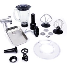 Yui M120 Multi-Fonksiyonel 3'ü Bir Arada Stand Mikser Kıyma Setli ve Blender Özellikli Beyaz/gold
