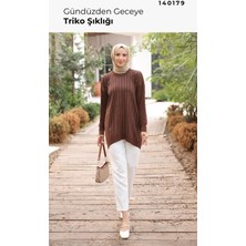 Moda 140179 Soğuk Tuşe Evaze Taşlı Tunik