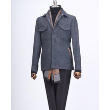 Terzi Adem Altun İtalyan stil slim fit spor mont erkek antrasit T13523