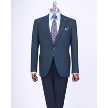 Italyan Stil Slim Fit 4 Drop Mono Yaka Erkek Tek Ceket Yeşil T13533