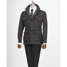 Terzi Adem Altun İtalyan stil slim fit kaşe spor mont erkek antrasit T13599