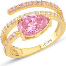Karosh Pink Zirconia Taşlı Harmonic Twist Yüzük