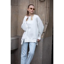 Moda 2474 Parmak Geçme Detaylı Sweatshirt