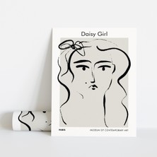 Posterist Dekoratif Çerçevesiz Poster Daisy Girl Soyut Çerçevesiz Tablo