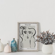 Posterist Dekoratif Çerçevesiz Poster Daisy Girl Soyut Çerçevesiz Tablo