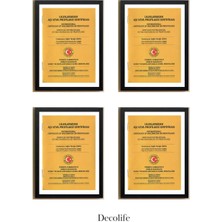 DecoLife 4'lü A4 Çerçeve, Belge Çerçevesi, Diploma, Sertifika, Fotoğraf Çerçevesi, Resim Çerçevesi, 21 x 30