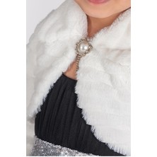Inci Broşlu Peluş Kız Çocuk Abiye Bolero